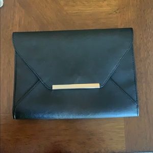 Express faux leather envelope clutch